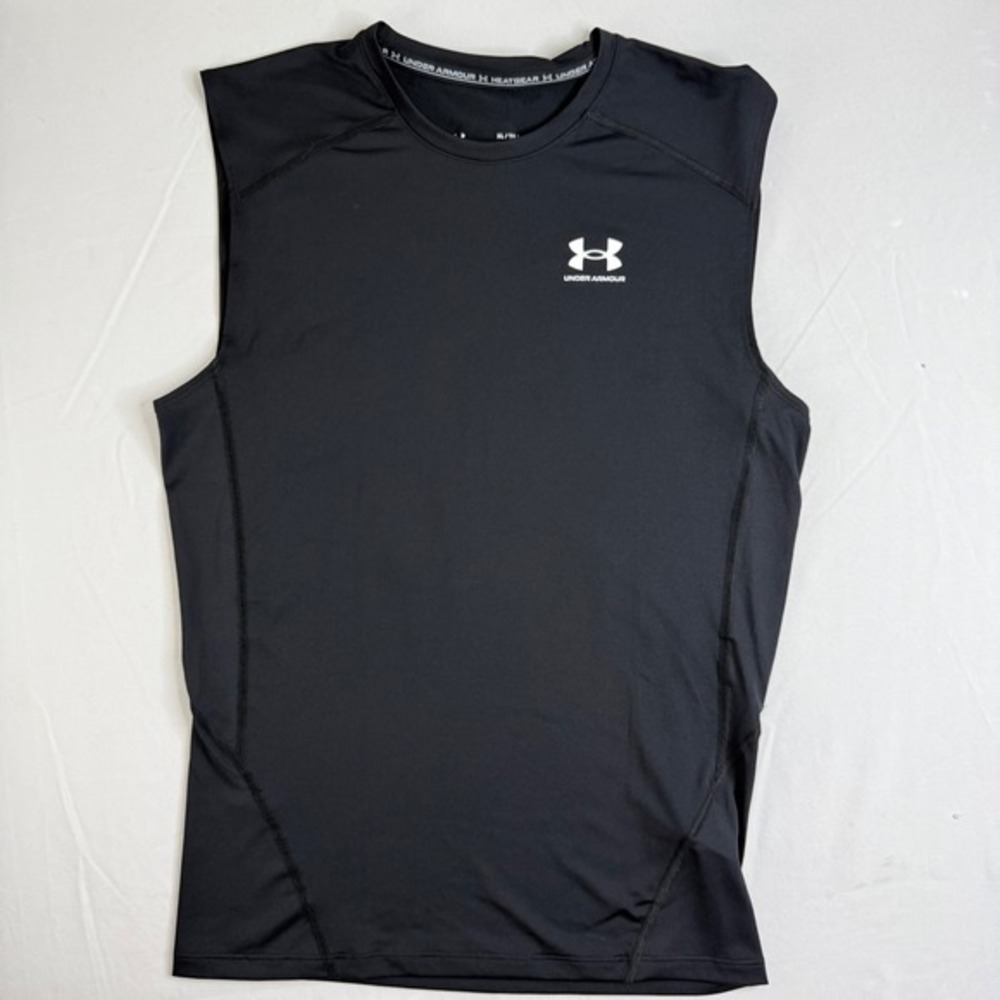 Under Armour HeatGear Compression Tank Top Mens XL Black Sleeveless 1361522
